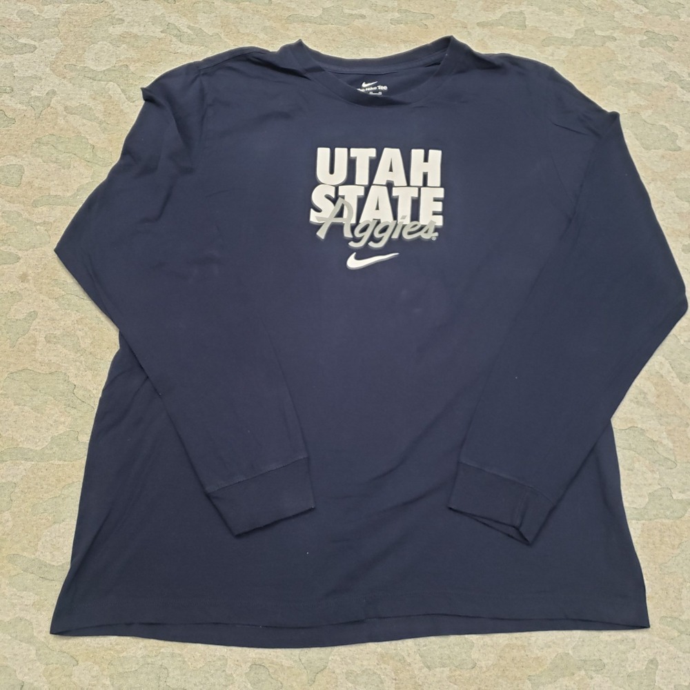 UTAH State Aggies Shirt Mens XL Blue Nike Pullover Long Sleeve